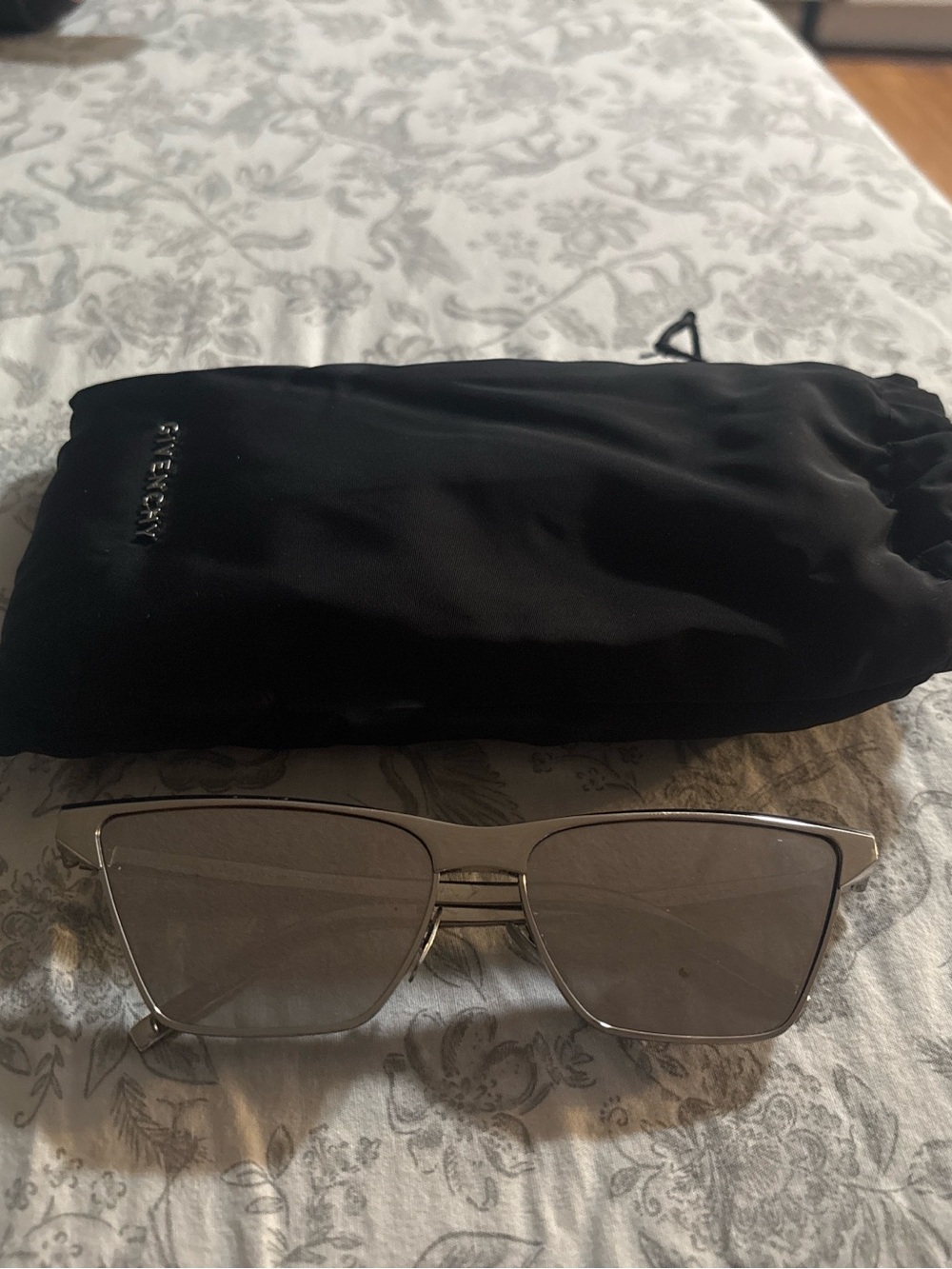 Givenchy Silver Cat-Eye Sunglasses with Gray Lenses